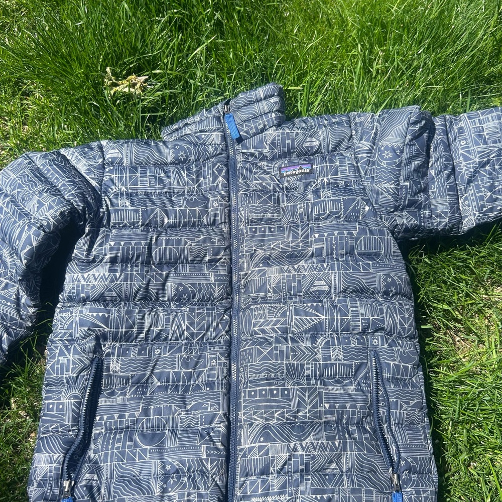 Patagonia Kids Navy Geometric Puffer Jacket